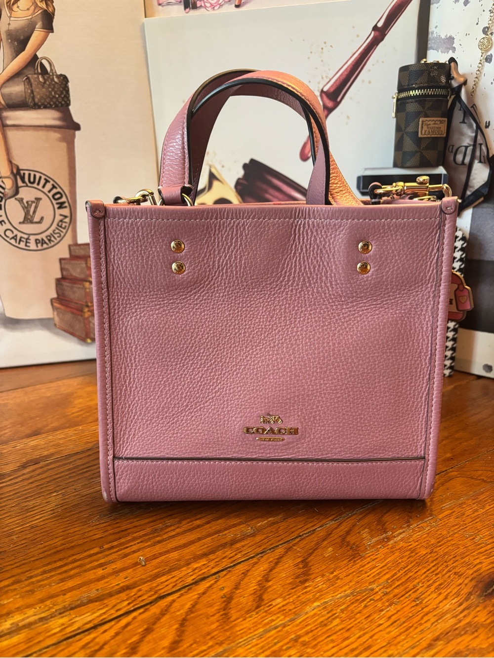 Coach Dempsey Tote 22 True Pink Pebbled Leather Crossbody Bag CO971